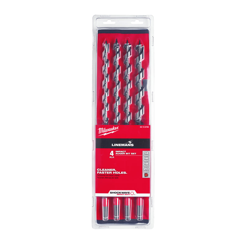 Milwaukee set de mèches longues Shockwave à emmanchement hexagonal IAD SET - 4 PCS