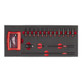 1/4" Sockets deep foam set 1 (17 pc)