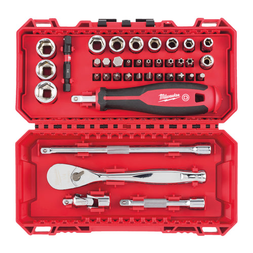 Steckschlüssel- und Knarrensatz 1/4" mit Bits