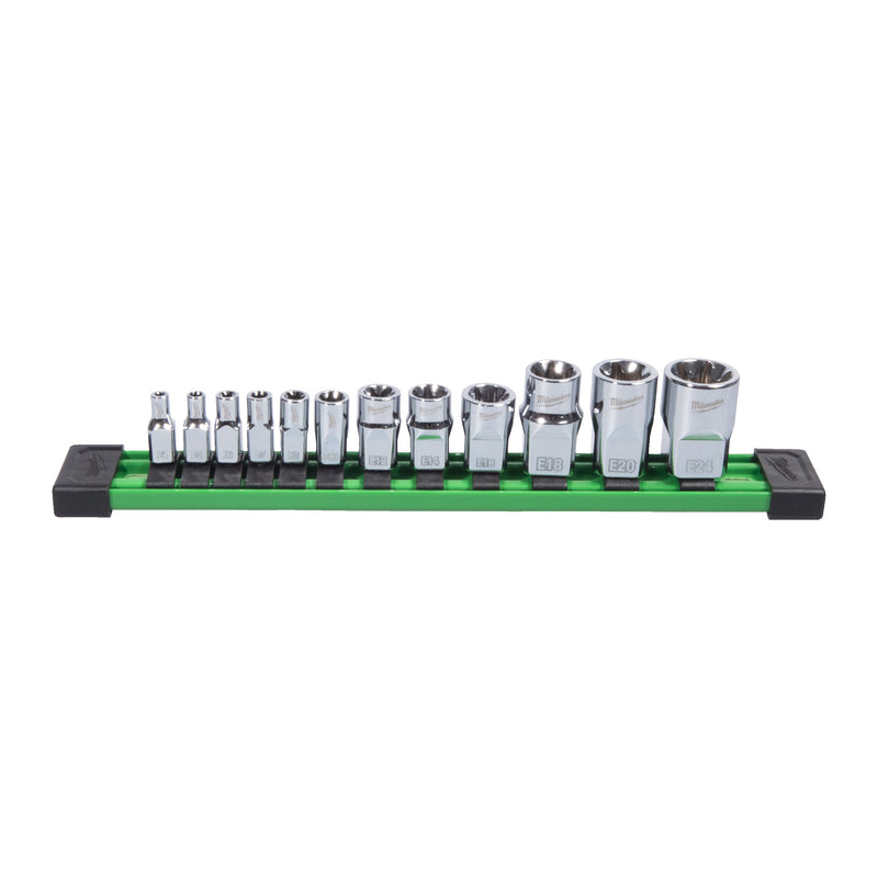 SET DE DOUILLES EXTERNES TORX 1/4", 3/8", 1/2"  METRIQUES 12 PIECES