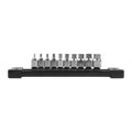 10 pc 1/4'' Drive Metric Hex Stubby Bit Socket Set