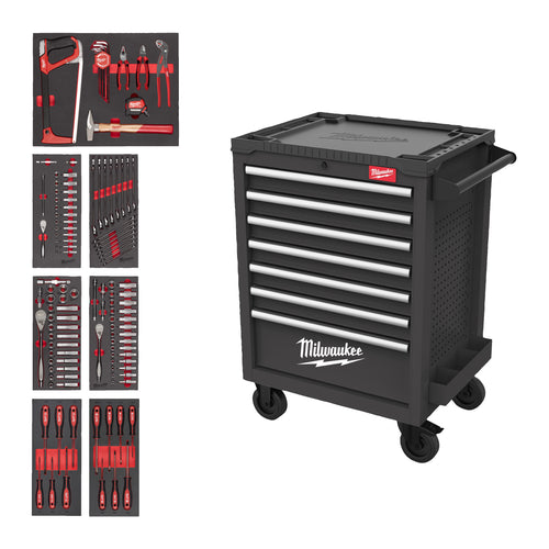 VOLL BESTÜCKTER WERKSTATTWAGEN MIT 7 SCHUBLADEN 69CM TOOLGUARD™ 131 WERKZEUGE
