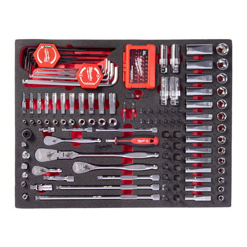 Hartschaumeinlage für Ratsche, Steckschlüsseleinsätze und Bits 1/4" und 3/8"