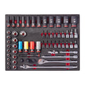 60 pc 1/2'' Ratchet and Impact Socket Set Foam Insert