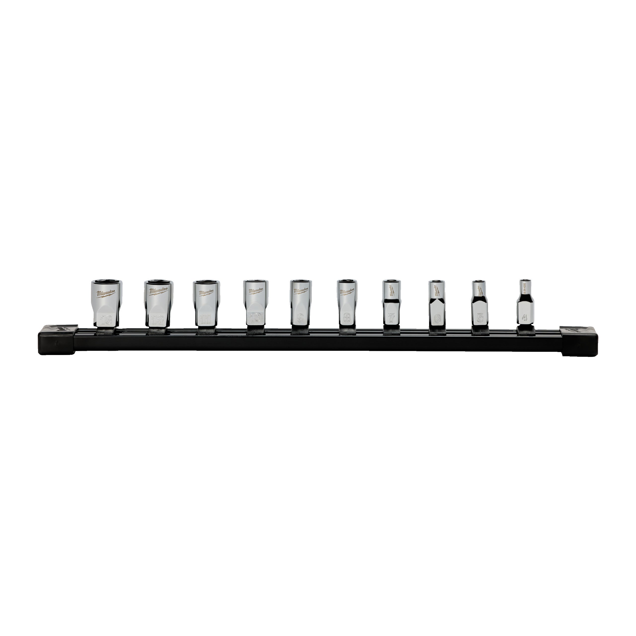 1/4'' Drive chrome socket set 10 pc 1/4'' Drive Deep METRIC Socket Set with Storage Rail