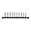 10 pc 1/4'' Drive Deep METRIC Socket Set with Storage Rail