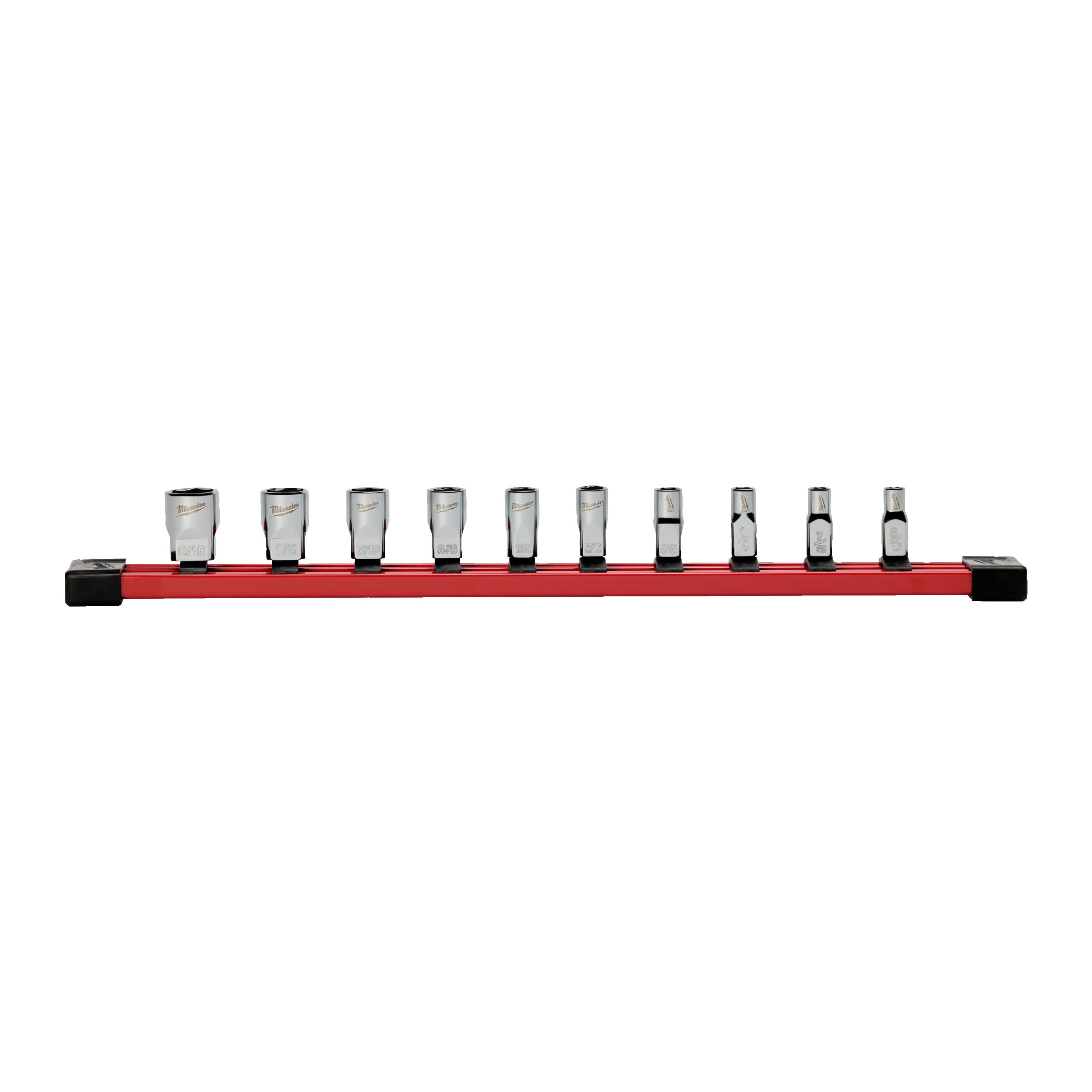 1/4'' Drive chrome socket set 10 pc 1/4'' Drive Deep METRIC Socket Set with Storage Rail