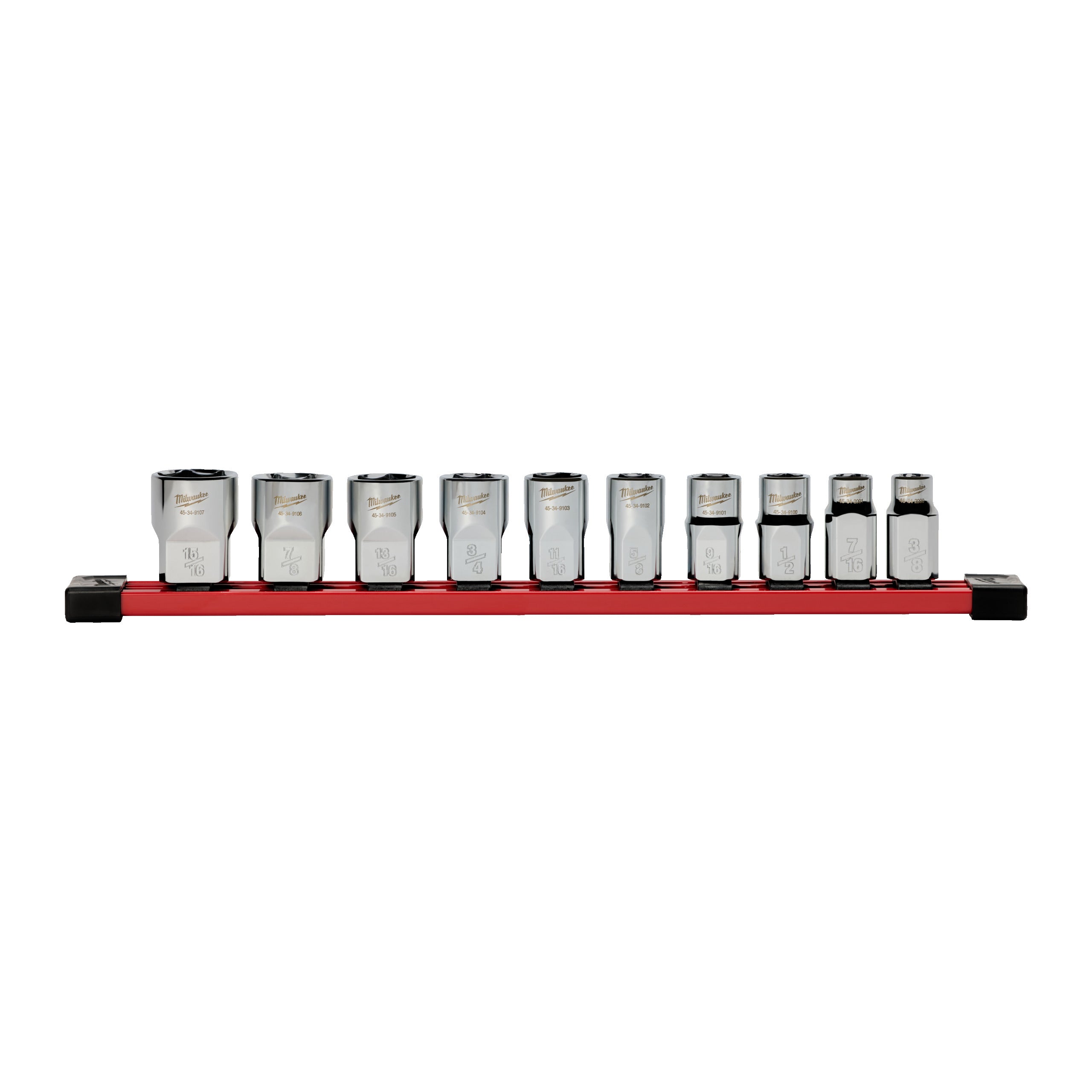 1/2'' Drive chrome socket set 10 pc 1/2'' Drive Deep METRIC Socket Set with Storage Rail