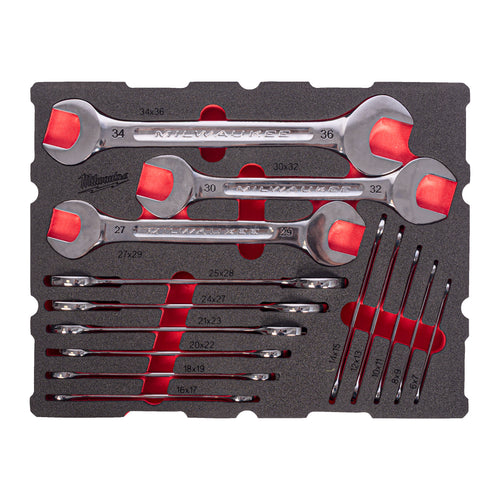 Double Open End Spanner Set Packout Foam Insert 14 pc Double Open End Spanner Set PackoutTM Foam Insert