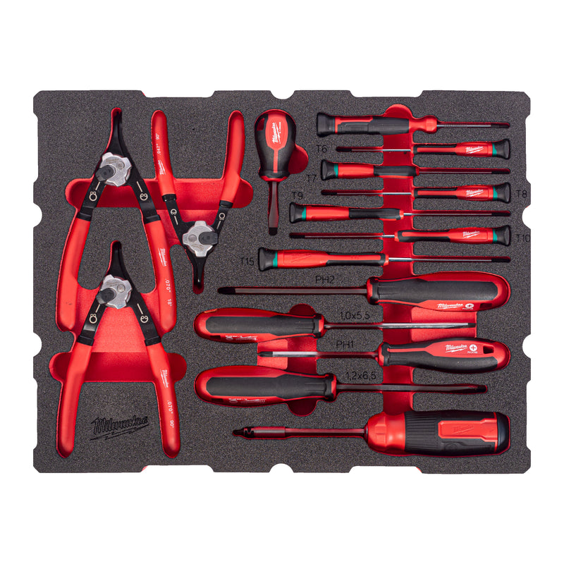 Screwdriver and Circlipplier Set Packout Foam Insert 44 pc Screwdriver and Circlipplier Set PackoutTM Foam Insert