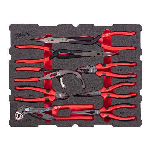 Plier Set Packout Schaumstoffeinlage 9-tlg. Zangensatz PackoutTM Schaumstoffeinlage
