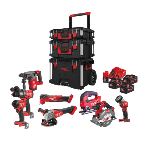 Milwaukee M18 FPP8E-553P 18 V Li-ion set combiné (3x 5,5 Ah) dans Packout