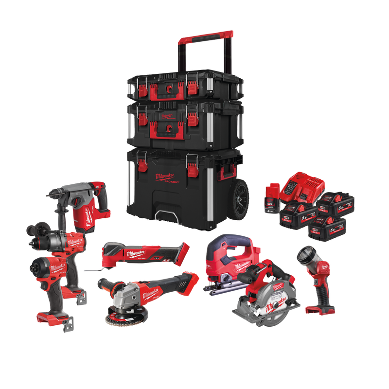 Milwaukee M18 FPP8E-553P 18 V Li-ion set combiné (3x 5,5 Ah) dans Packout